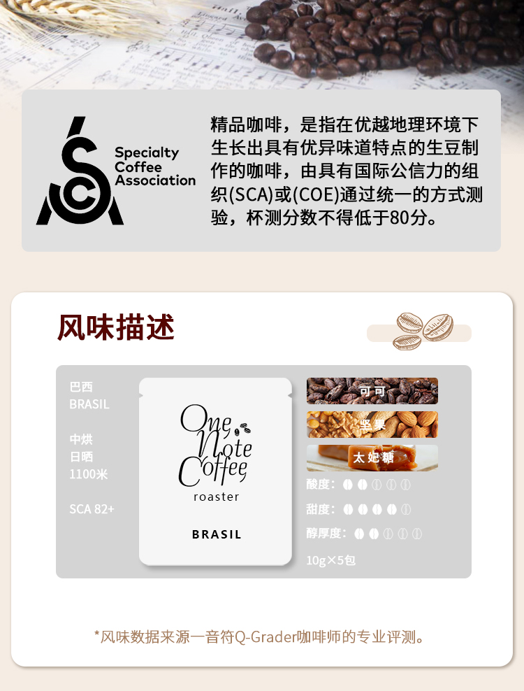 巴西挂耳咖啡SCA80+精品级咖啡10g*5(图2)